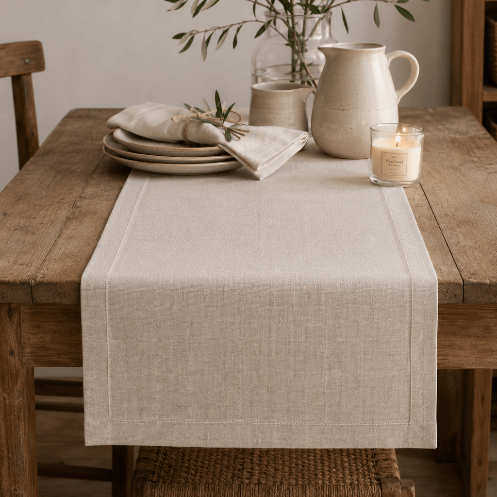 Camino mesa repelente Liso Beige1