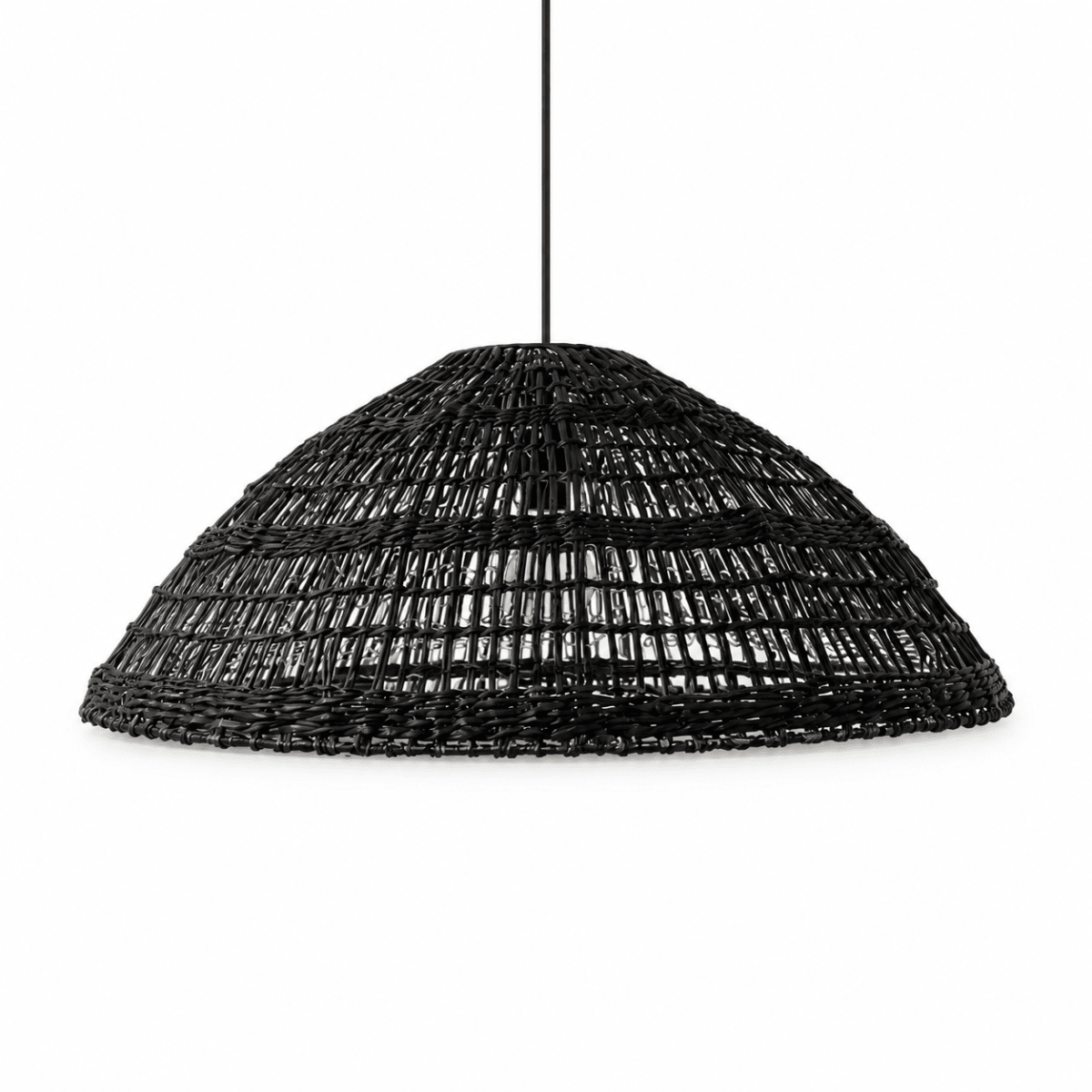 Lámpara Fibra Natural Negra3