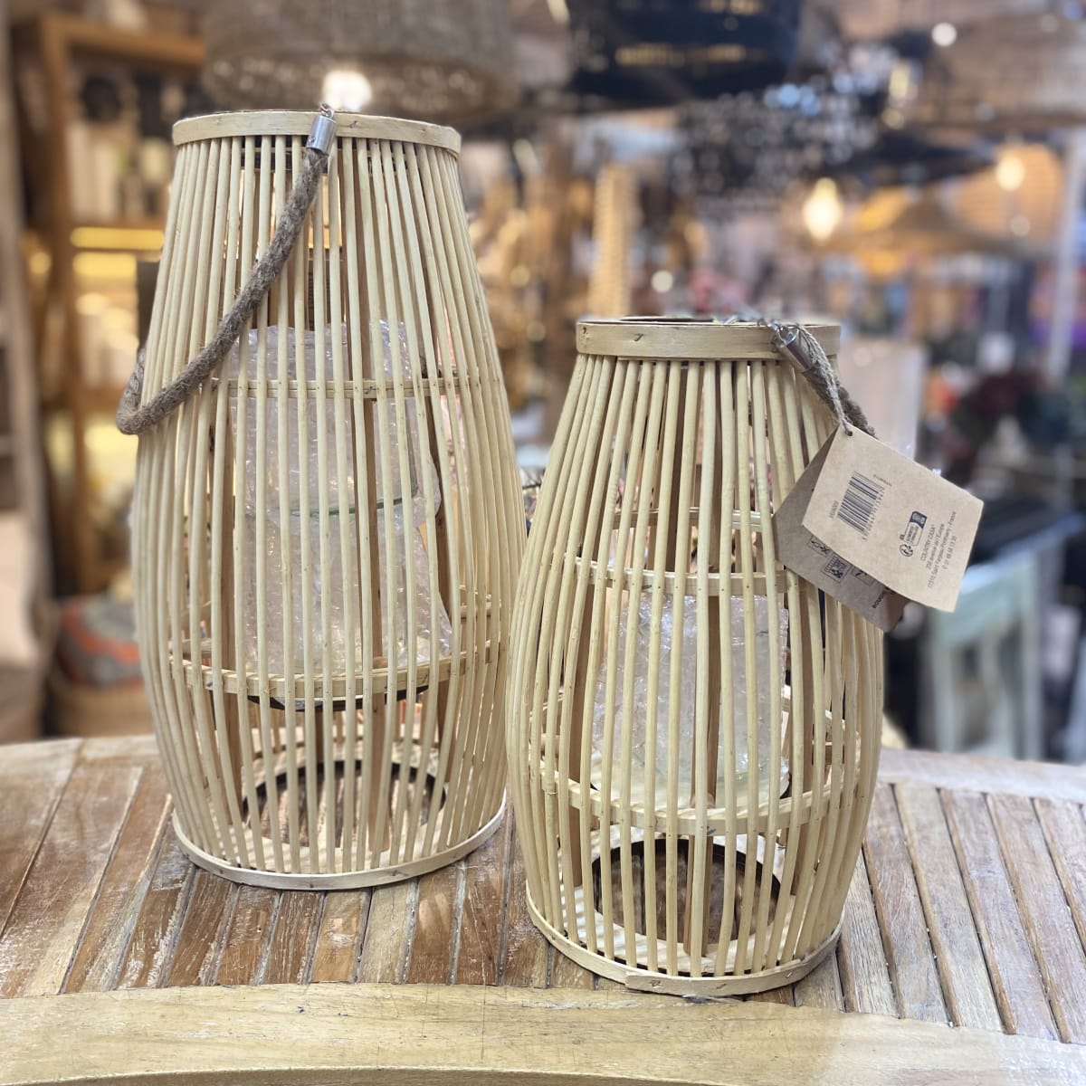 Porta Vela Bambú crudo Grande2