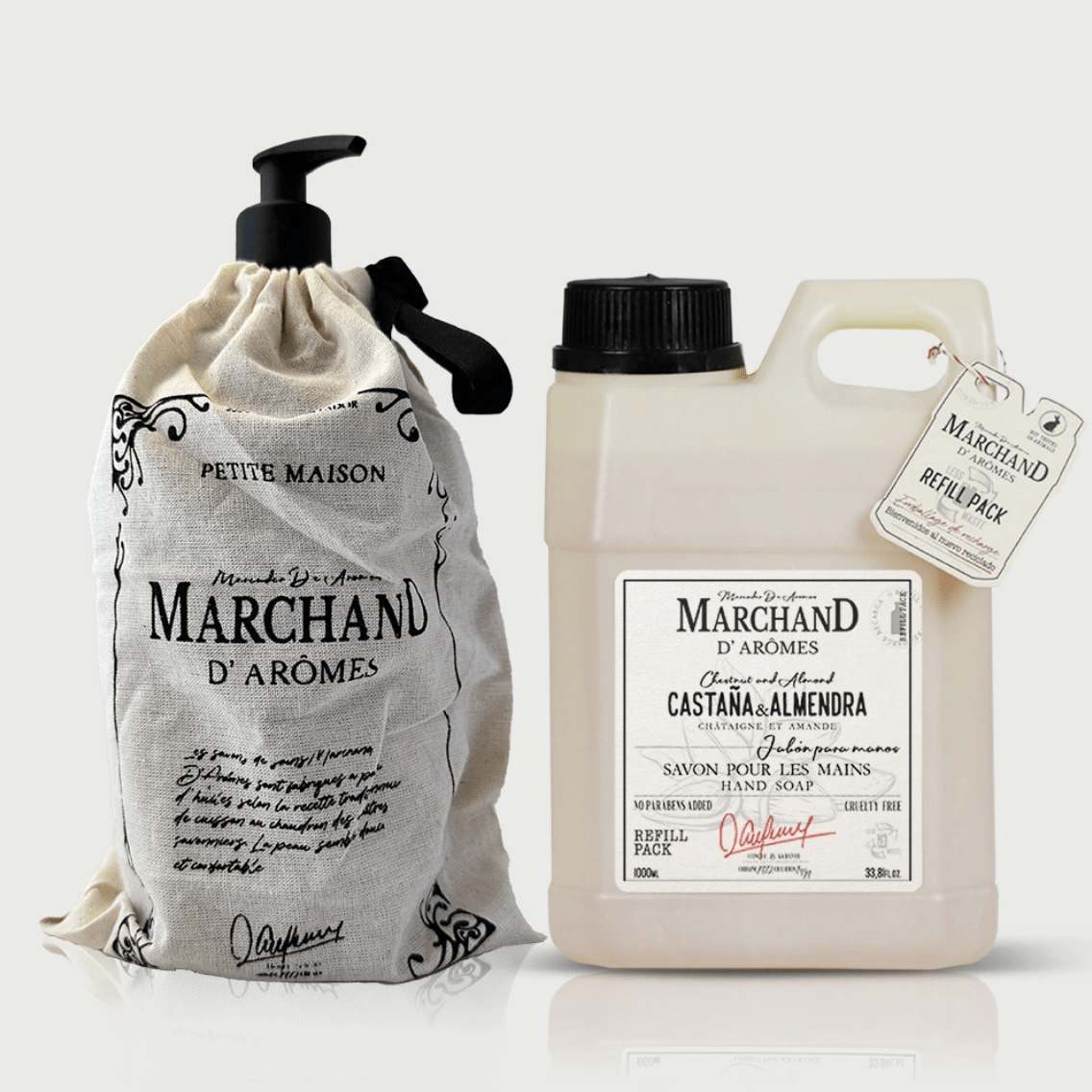 Botellón con bolsa más refill Castaña & Almendra2