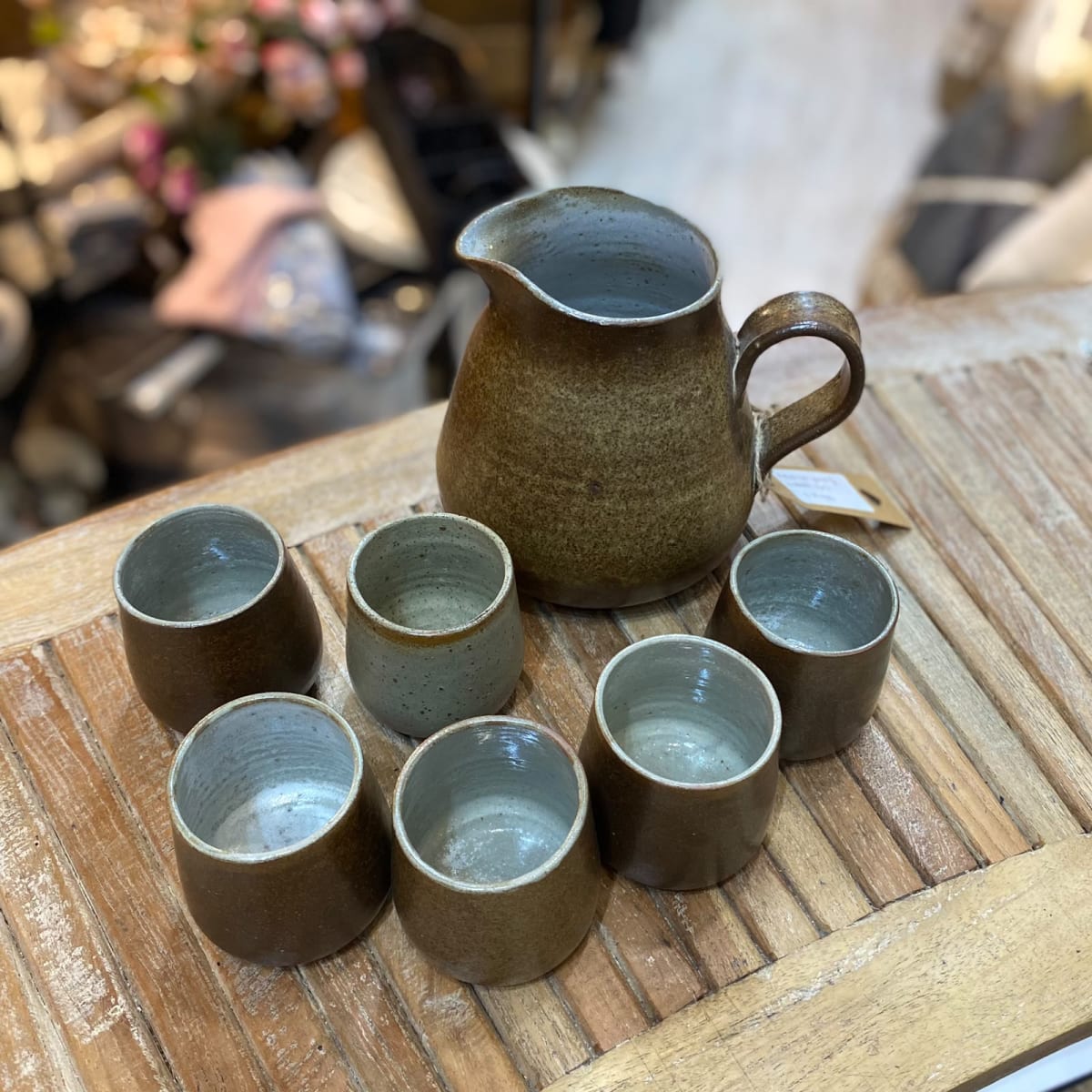 Set jarro & 6 vasos grés2