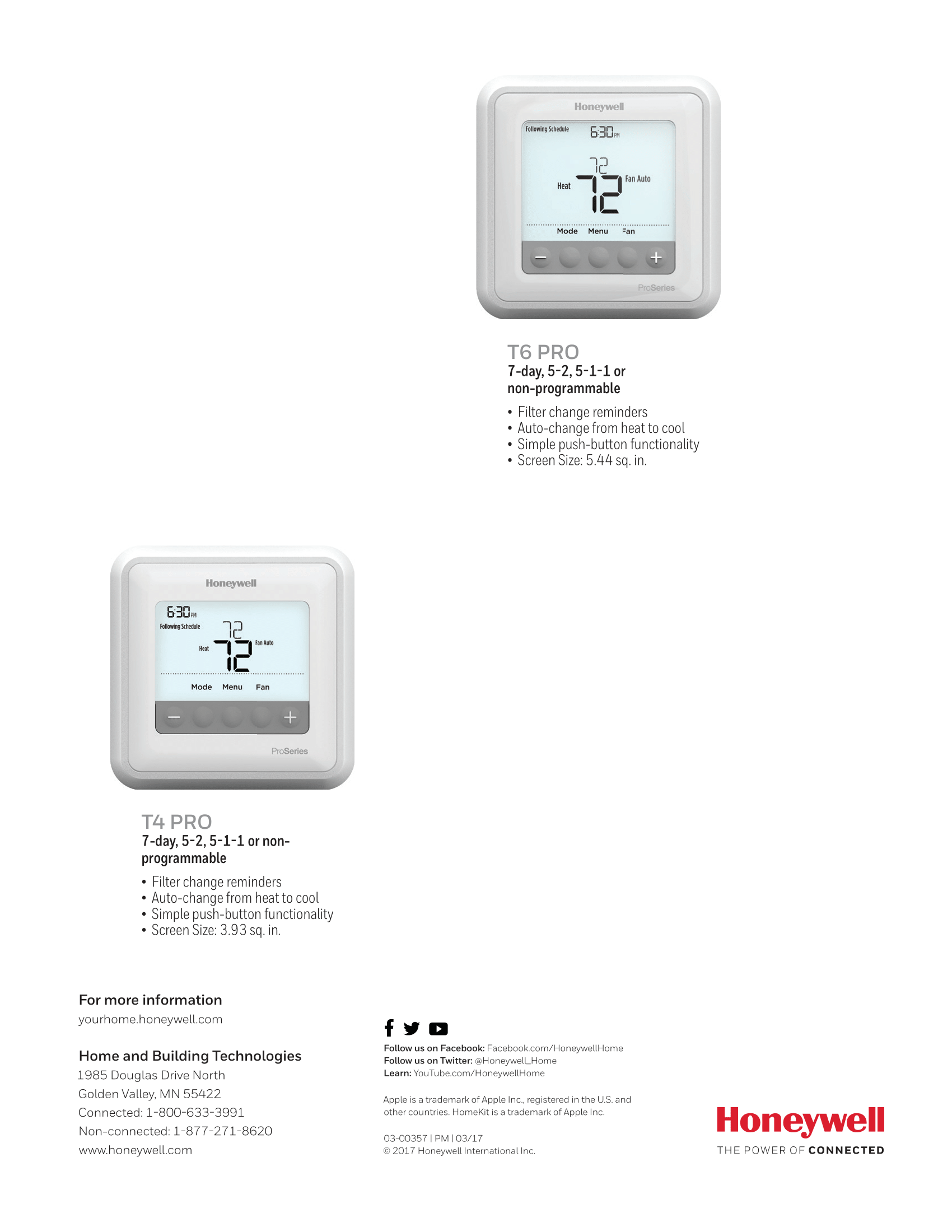 TERMOSTATO HONEYWELL HOME T4 PRO 1 ETAPA 24V ctMORETOCLIMA