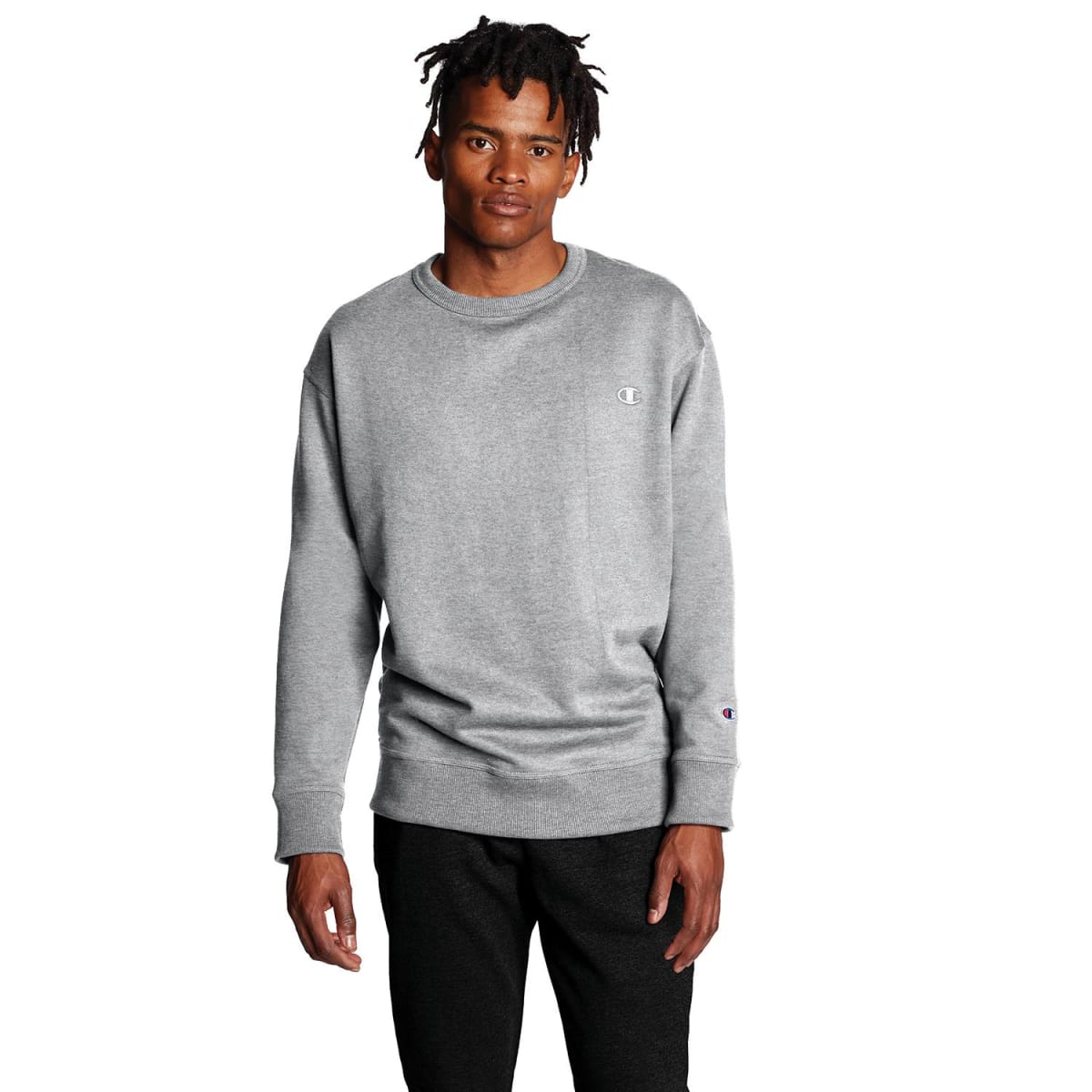 Poleron Champion Hombre POWERBLEND Gris S0888 | Aero Valdivia