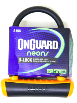 Candado ONGUARD llave U-lock NS 90x140mm Naranjo