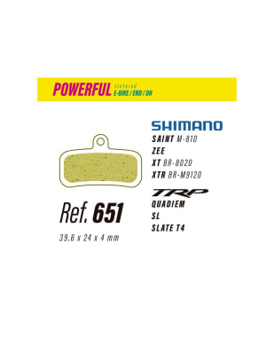 PASTILLAS DE FRENO LESS BRAKES POWERFULL 651 - SHIMANO SAINT, XT, XRT 4 PISTONES