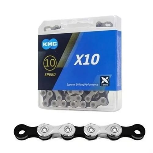 Cadena KMC X10 10v Mtb-Ruta Silver/Black 116L1
