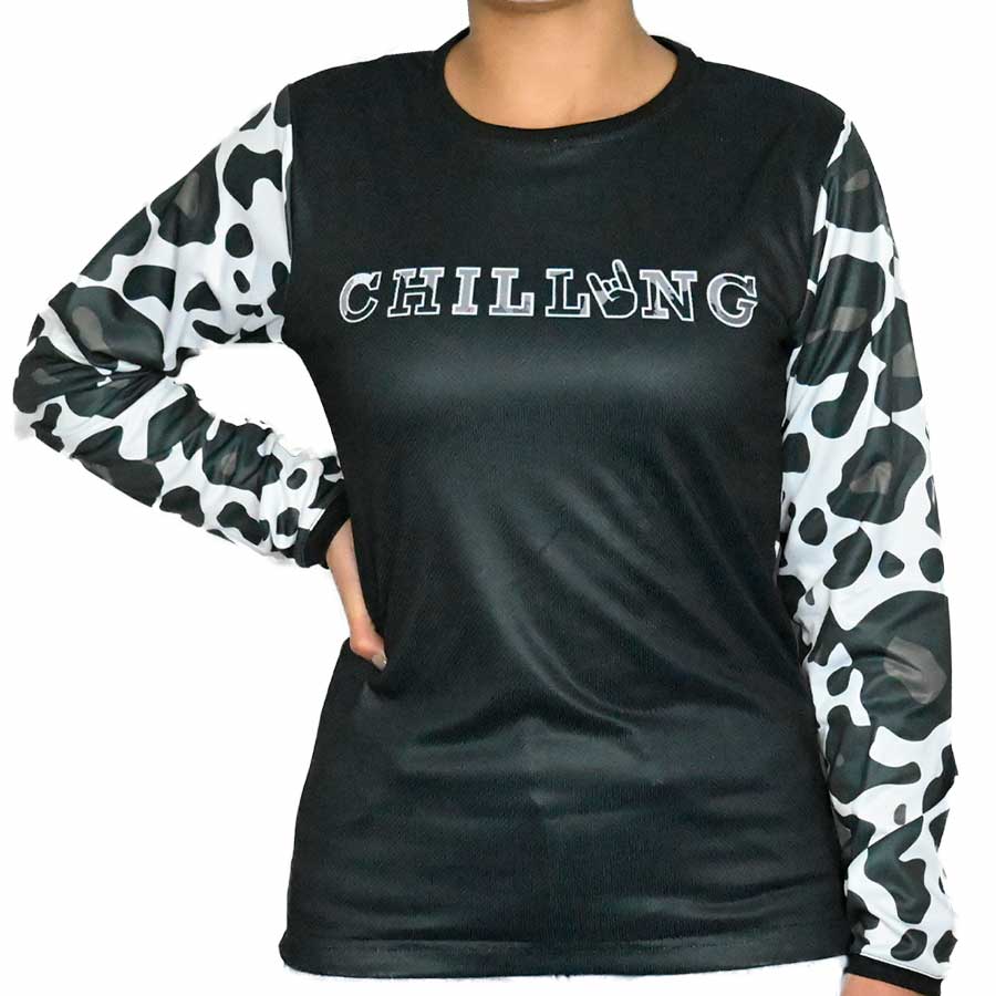Tricota Chilling Print Blanco/Negro Mujer2
