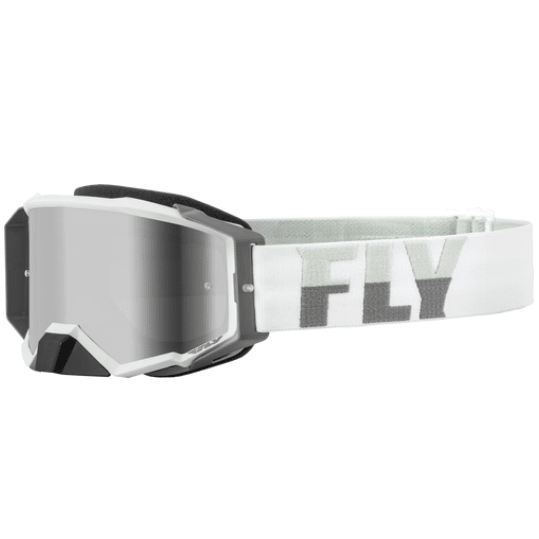 Antiparras Fly Racing ZONE PRO White/Grey Silver Mirror/smoke1