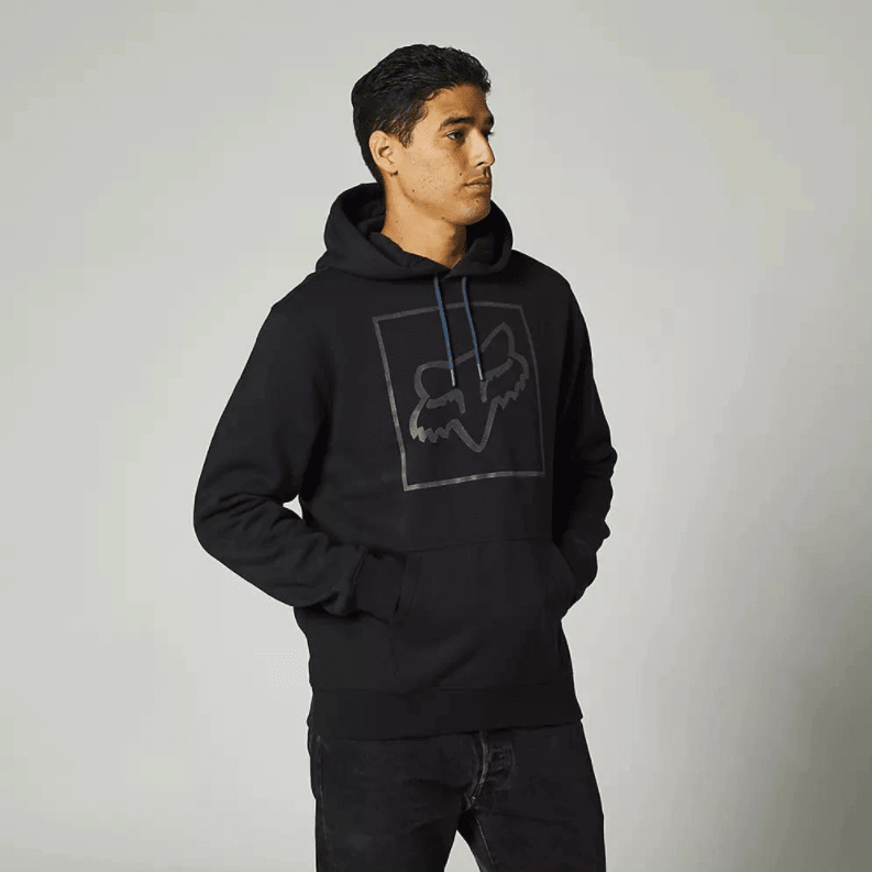 Poleron Fox Lifestyle Canguro Off Tilter Negro3