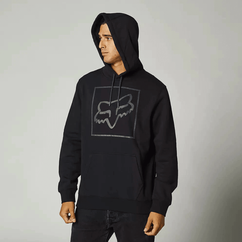 Poleron Fox Lifestyle Canguro Off Tilter Negro1