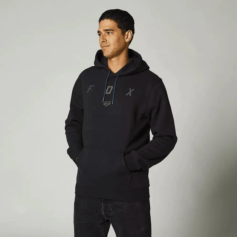 Poleron Fox Lifestyle Canguro Paralax Negro2