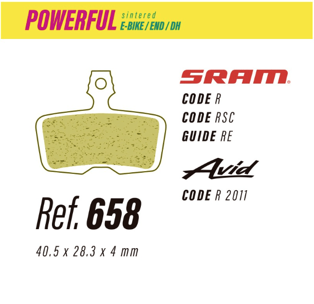 PASTILLAS DE FRENO LESS BRAKES POWERFULL 658 - SRAM CODE, GUIDE RE1