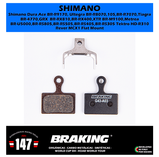 Pastillas de Freno Braking World Cup Dura Ace/Ultegra2