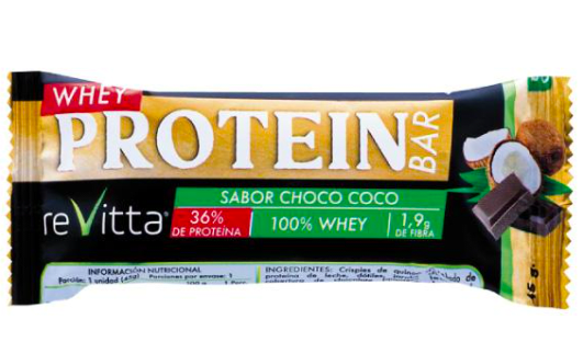 Barra Proteina REVITTA Whey Choco Coco 45g1