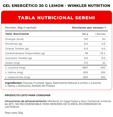 Gel Winkler Nutrition Limon 30g2