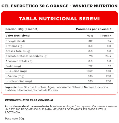 Gel Winkler Nutrition Naranja 30g2