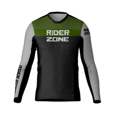 Jersey Riderzone T3 Manga Larga Verde/Blanco1