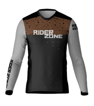 Jersey Riderzone T6 Manga Larga Cafe/Blanco1