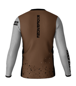 Jersey Riderzone T6 Manga Larga Cafe/Blanco2