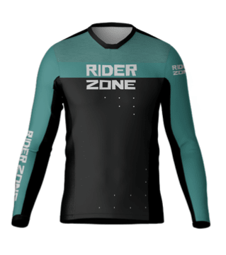 Jersey Riderzone T7 Manga Larga Negro/Turquesa Mujer1
