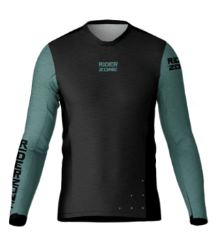 Jersey Riderzone T10 Manga Larga Negro/Turquesa Light Mujer1