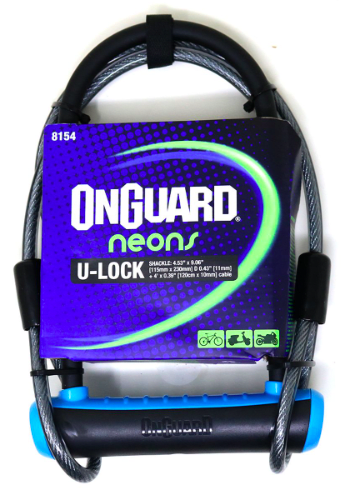 Candado ONGUARD llave U-lock NS cable 115x230mm Azul1