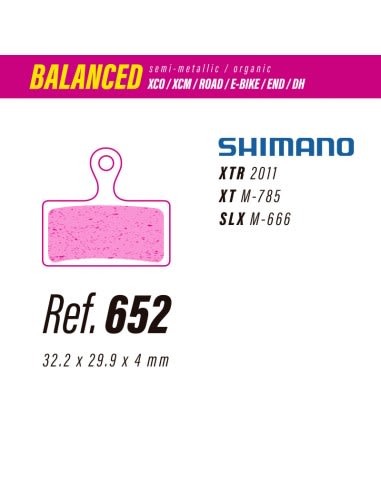 PASTILLAS DE FRENO LESS BRAKES BALANCED 652 - SHIMANO SLX, XT, XRT 2 PISTONES1