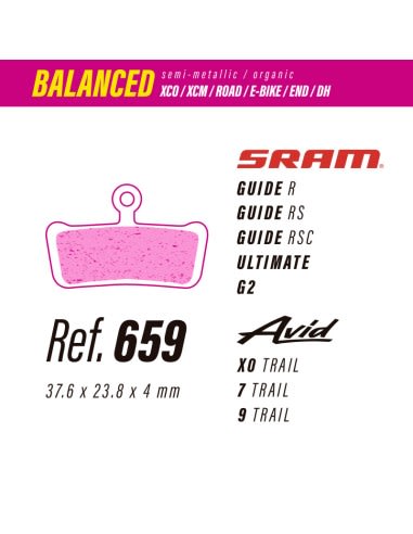 PASTILLAS DE FRENO LESS BRAKES BALANCED 659 - SRAM GUIDE R, RS, RSC, ULTIMATE, G21