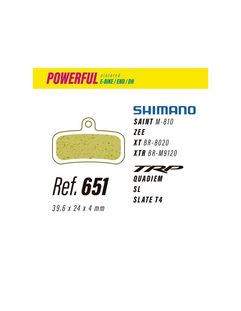 PASTILLAS DE FRENO LESS BRAKES POWERFULL 651 - SHIMANO SAINT, XT, XRT 4 PISTONES1