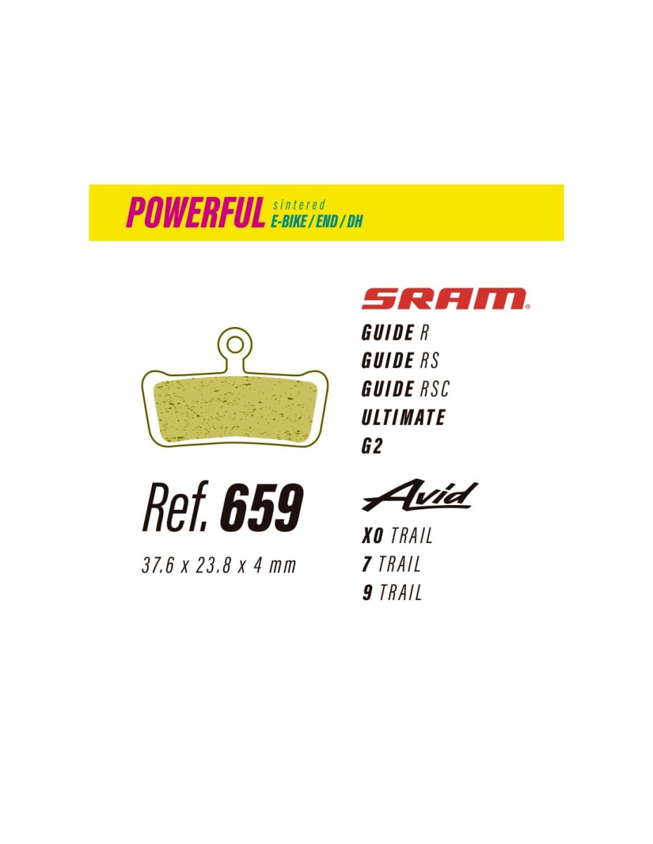 PASTILLAS DE FRENO LESS BRAKES POWERFULL 659 - SRAM GUIDE, ULTIMATE, G23