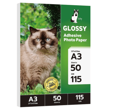 ADHESIVO GLOSSY 115 GR  A3 (50 hojas)