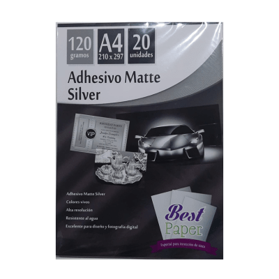 ADHESIVO SILVER A4 120 GR (20 hojas)