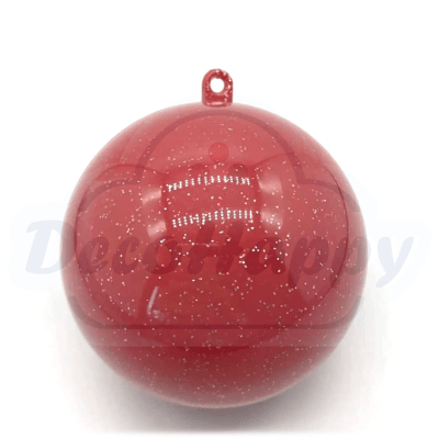 ESFERA ROJA GLITER 8 CM ( 10 UNIDADES)