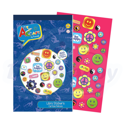 LIBRO DE STICKERS 6 PAGINAS CARITAS FELICES ART&CRAFT