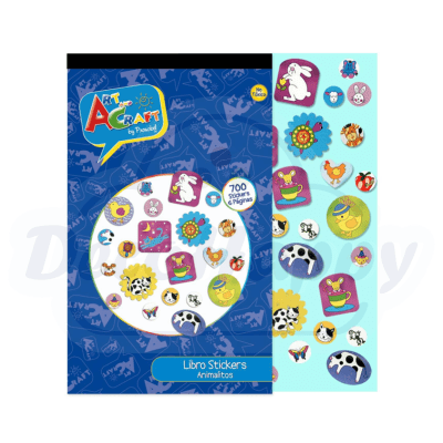 LIBRO DE STICKER 6 PAGINAS ANIMALITOS ART&CRAFT