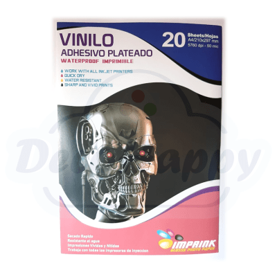 VINILO ADHESIVO PLATEADO A4 (20 HOJAS)