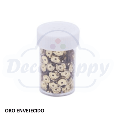 LENTEJUELA FRASCO ORO ENVEJECIDO