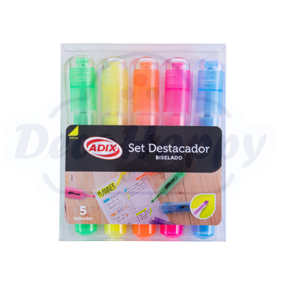Destacador Transparente 5 Colores (021) ADIX