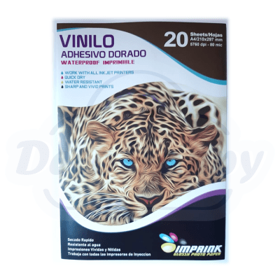 VINILO ADHESIVO D0RADO A4 (20 HOJAS)