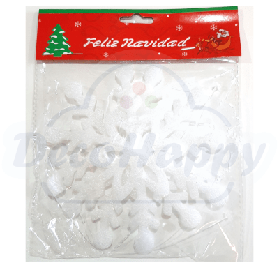 COPO NIEVE BLANCO ESPUMA 15 X 15 CM 2 UNIDADES