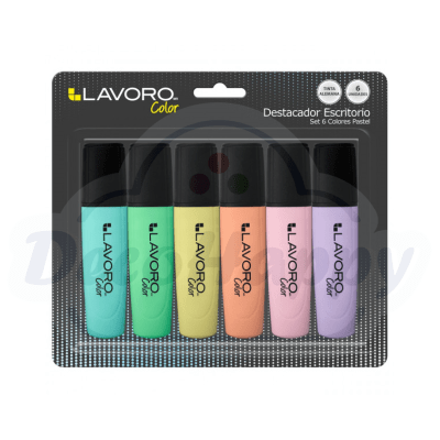 DESTACADOR 6 COLORES PASTELES
