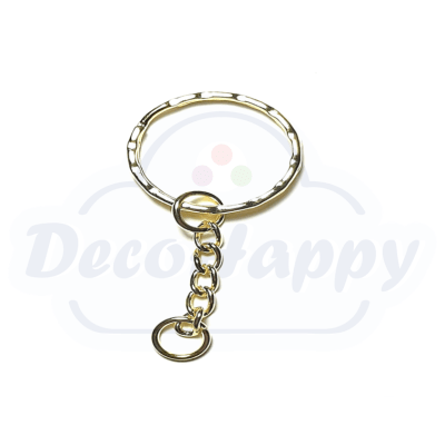 ARGOLLA LLAVERO ORO ESTRIADA CON CADENA (12 U)