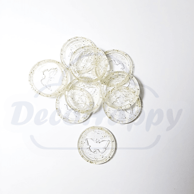28 MM TRANSPARENTE MARIPOSA( 10 UNIDADS)