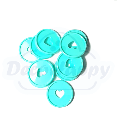 35 MM VERDE AGUA CORAZON ( 10 UNIDADES)