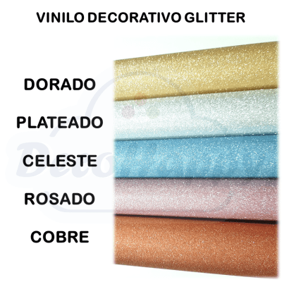 GLITTER 30 CM X 30 CM (VINILO DECORATIVO)