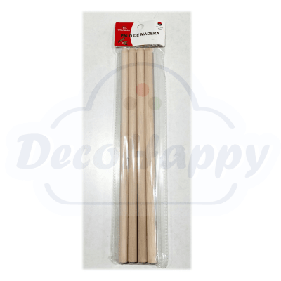 PALO DE MADERA 4 PIEZAS DE 30 CM X 1,2 CM