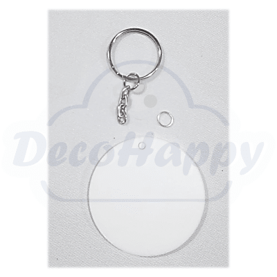 LLAVERO REDONDO 5 CM DIAMETRO ACRILICO BLANCO SUBLIMABLE  ( 10 U)