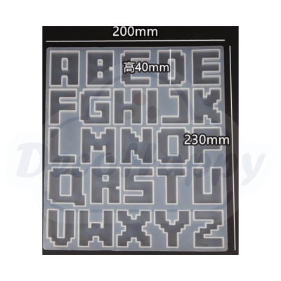 MOLDE SILICONA ABECEDARIO PIXEL GRANDE