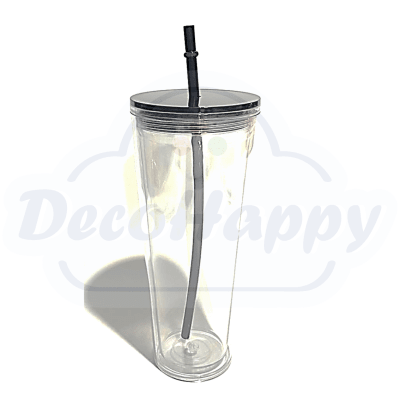 VASO ACRILICO DOBLE PARED 700 ML (INCLUYE TAPA Y BOMBILLA)