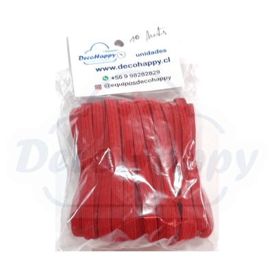 ELASTICO LISO ROJO 10 MT